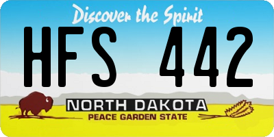 ND license plate HFS442