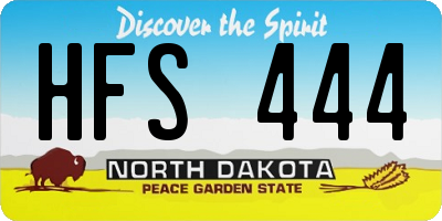 ND license plate HFS444