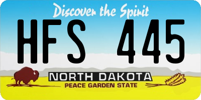 ND license plate HFS445
