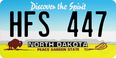 ND license plate HFS447