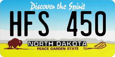 ND license plate HFS450