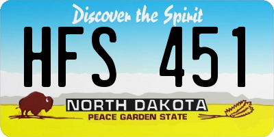 ND license plate HFS451