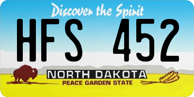 ND license plate HFS452