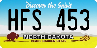 ND license plate HFS453
