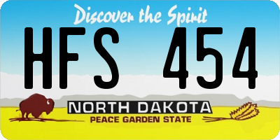 ND license plate HFS454