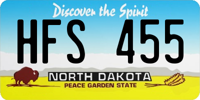 ND license plate HFS455