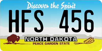 ND license plate HFS456