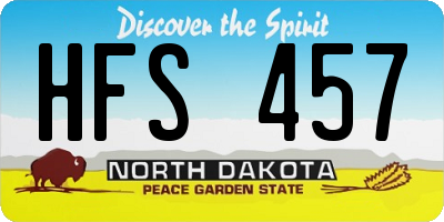 ND license plate HFS457