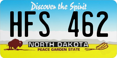 ND license plate HFS462