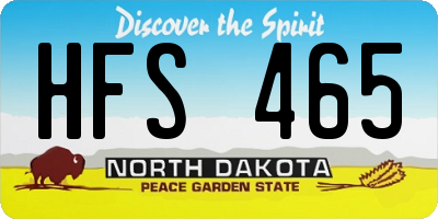 ND license plate HFS465