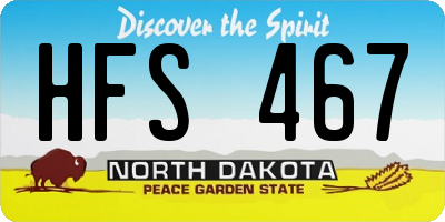 ND license plate HFS467