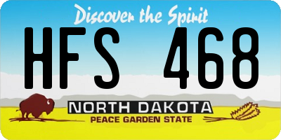 ND license plate HFS468