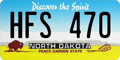 ND license plate HFS470