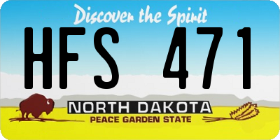 ND license plate HFS471