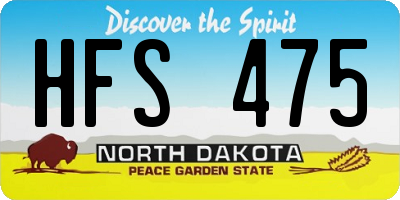 ND license plate HFS475