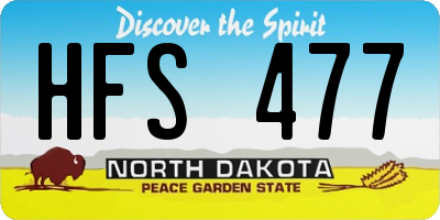 ND license plate HFS477