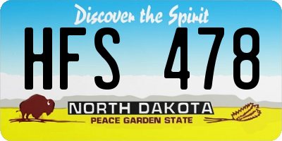 ND license plate HFS478