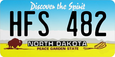 ND license plate HFS482