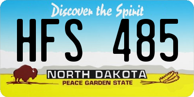 ND license plate HFS485