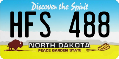 ND license plate HFS488