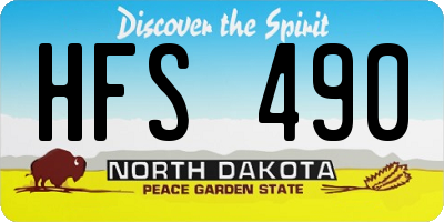 ND license plate HFS490