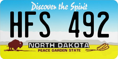 ND license plate HFS492