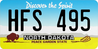ND license plate HFS495