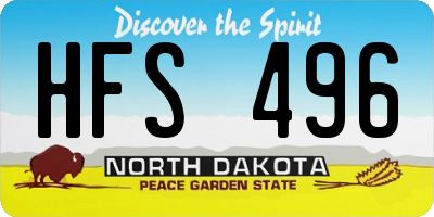 ND license plate HFS496