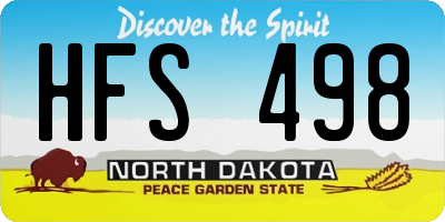ND license plate HFS498