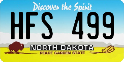 ND license plate HFS499