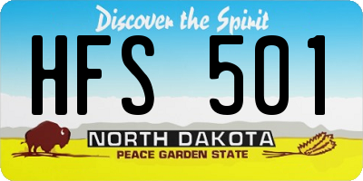 ND license plate HFS501