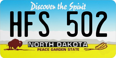 ND license plate HFS502