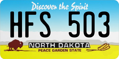 ND license plate HFS503