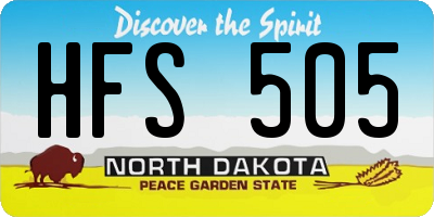 ND license plate HFS505