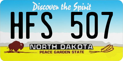 ND license plate HFS507