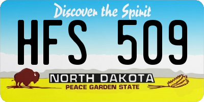 ND license plate HFS509
