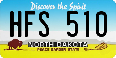 ND license plate HFS510