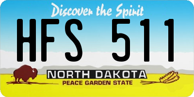 ND license plate HFS511