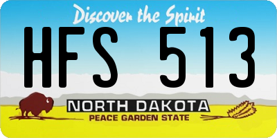 ND license plate HFS513