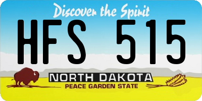 ND license plate HFS515