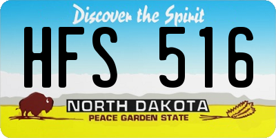 ND license plate HFS516
