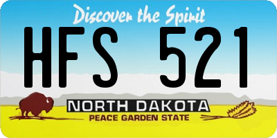 ND license plate HFS521