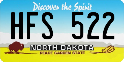 ND license plate HFS522