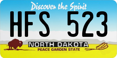ND license plate HFS523