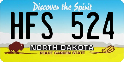 ND license plate HFS524