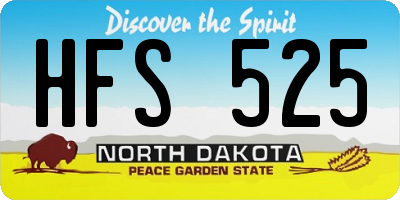 ND license plate HFS525