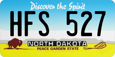 ND license plate HFS527