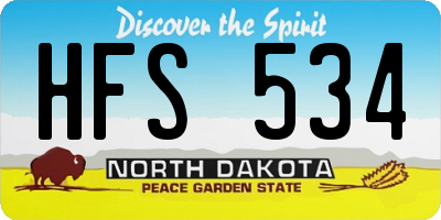 ND license plate HFS534
