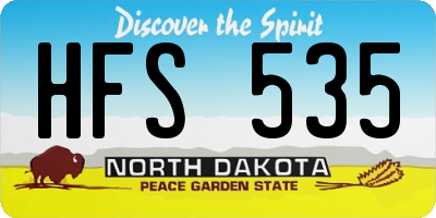 ND license plate HFS535