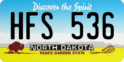 ND license plate HFS536